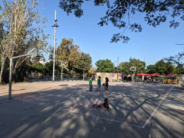 Profile of the basketball court Glòries, Barcelona, Spain