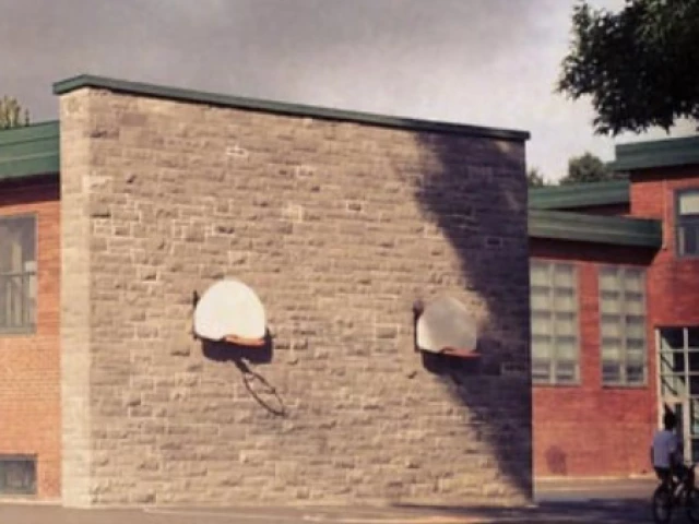Profile of the basketball court École Saint-André-Apôtre, Montreal, Canada