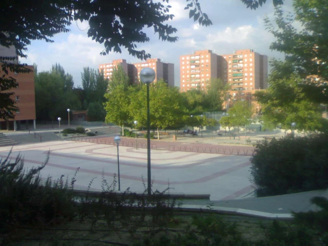 Profile of the basketball court Plaza de Angel Frances, Madrid, Spain