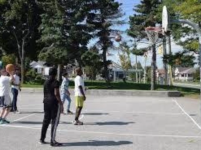 Profile of the basketball court Jack Goodlad Park, Toronto, Canada