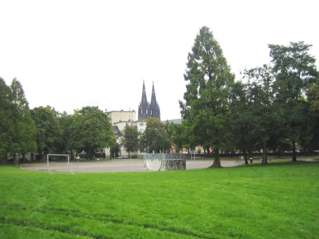 Profile of the basketball court Hansaplatz, Cologne, Germany
