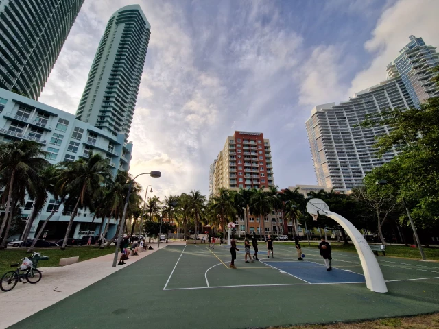 Profile of the basketball court Margaret Pace Park, Miami, FL, United States