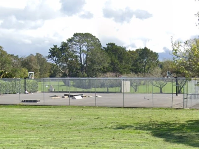 Profile of the basketball court Narrowneck Courts at Woodall Park, Auckland, New Zealand