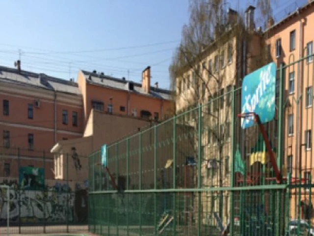 Profile of the basketball court Ligovsky playground, Saint Petersburg, Russia