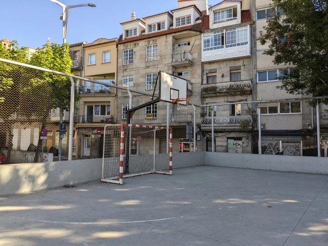 Profile of the basketball court Berbés, Vigo, Spain