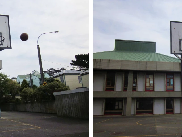 Profile of the basketball court Wellington High School, Wellington, New Zealand
