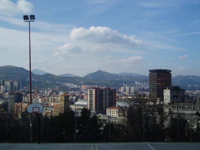 Profile of the basketball court Extebarria Park, Bilbao, Spain