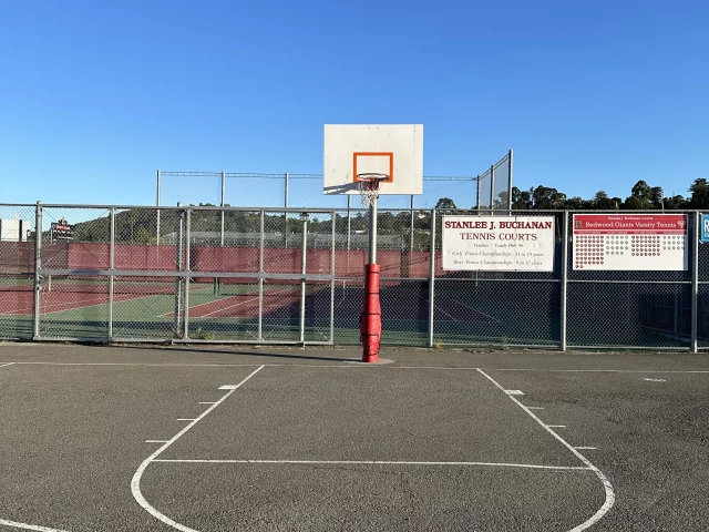 Profile of the basketball court Redwood High School, Larkspur, CA, United States
