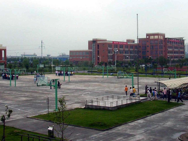 Profile of the basketball court Jiaxing High School, Jiaxing, China