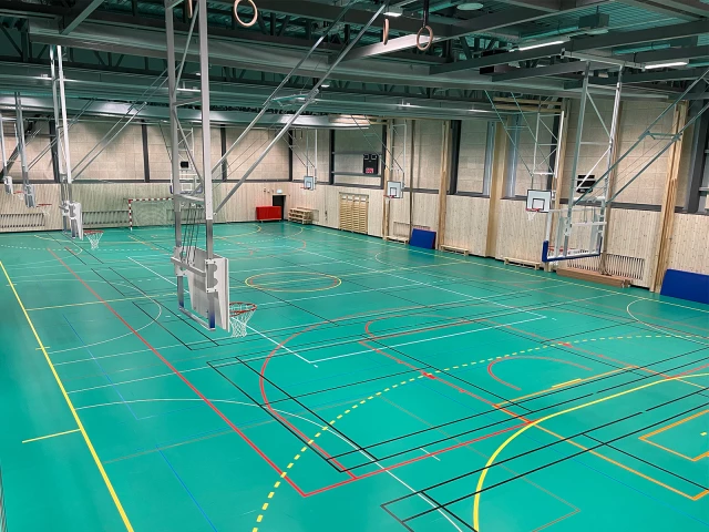 Profile of the basketball court Söndrebalgshallen, Hjärnarp, Sweden