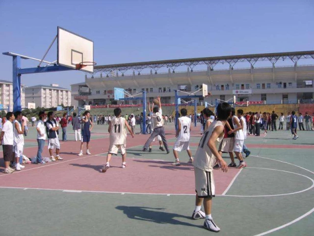 Profile of the basketball court East Lake University, Wuhan, China