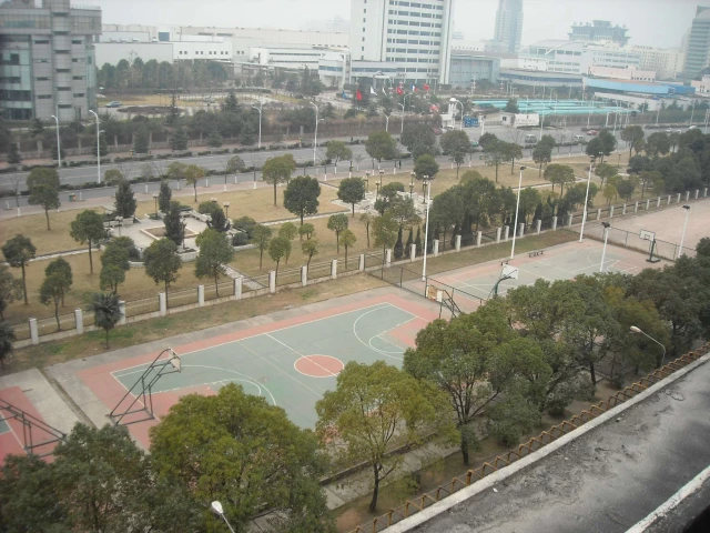 Profile of the basketball court Ningkang Park, Wuhan, China