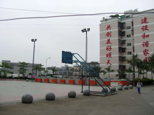 Profile of the basketball court Tangxia Courts, Dongguan, China
