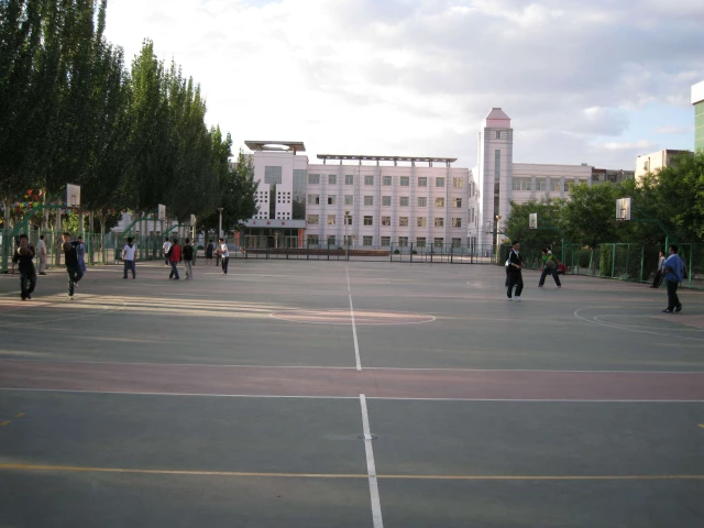 Profile of the basketball court Middle School No.9, Baotou, China