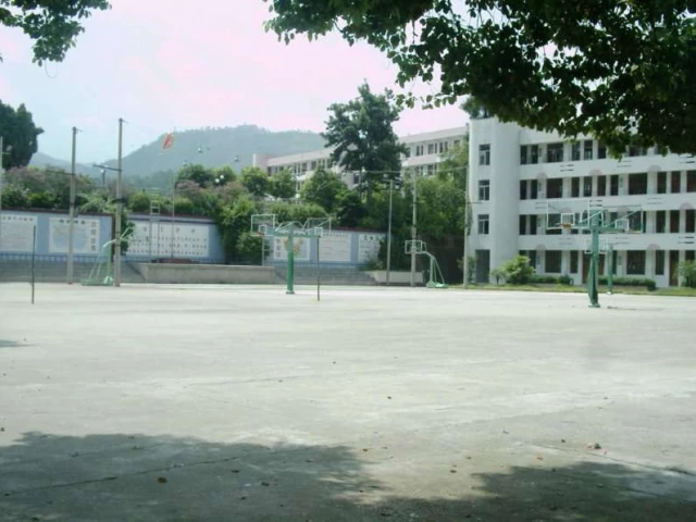 Profile of the basketball court Secondary School, Ningde, China