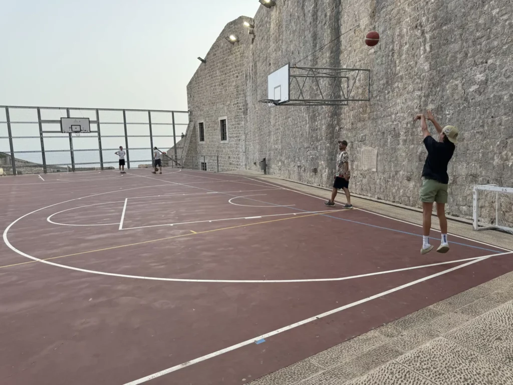 City Wall Rooftop Court in Dubrovnik, Croatia
