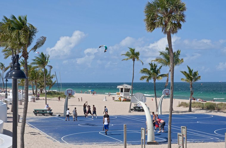 South Beach Park Basketball Court in Brighton, Ft Lauderdale Beach Florida