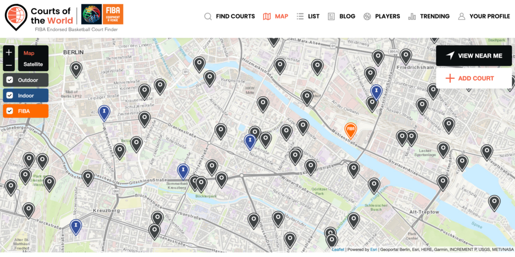 Basketball Court Finder Map – Courts of the World