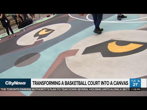 Scarborough basketball court turns into work of art