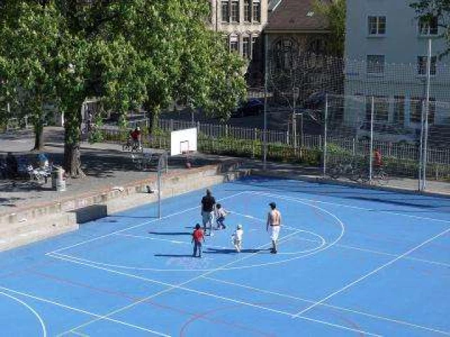 Profile of the basketball court Dreirosenplatz, Basel, Switzerland