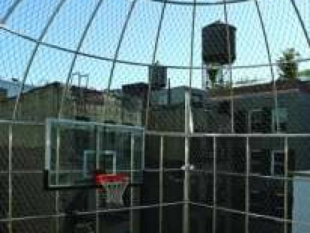 A rooftop basketball court at 5 Centre Market Place