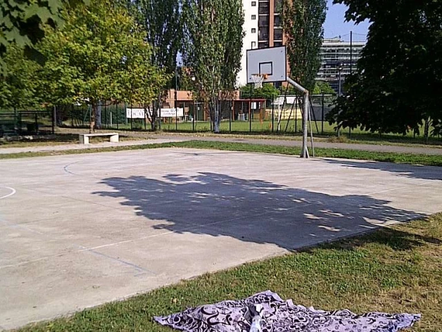 Profile of the basketball court Playground Parco Nord, Milan, Italy