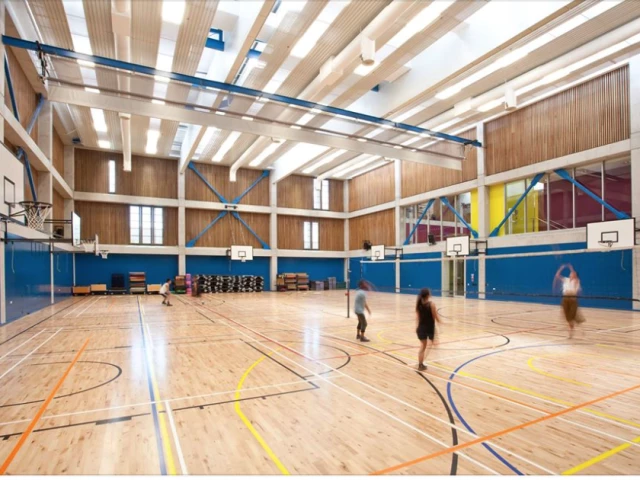 Profile of the basketball court Unipol, Dunedin, New Zealand