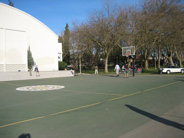 Profile of the basketball court Green Lake Park, Seattle, WA, United States