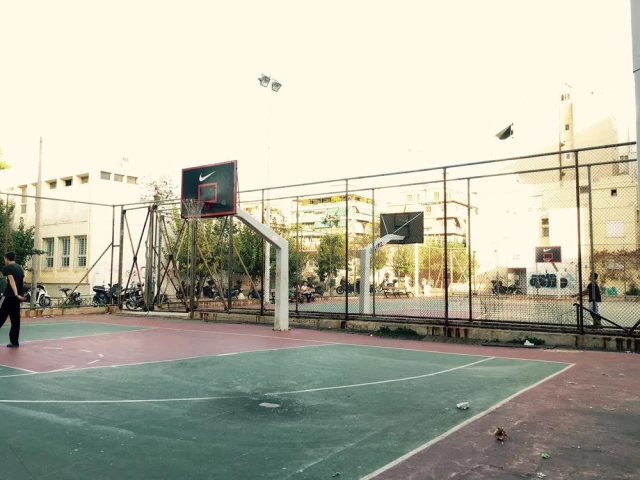 Profile of the basketball court Ampelokipoi, Athens, Greece