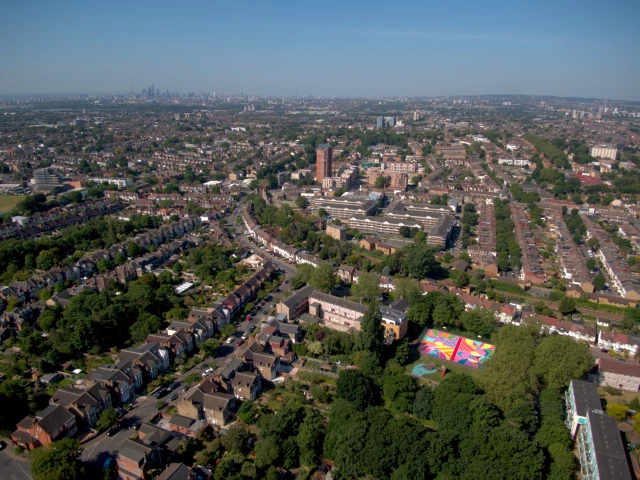 Bisterne Park courts from the air