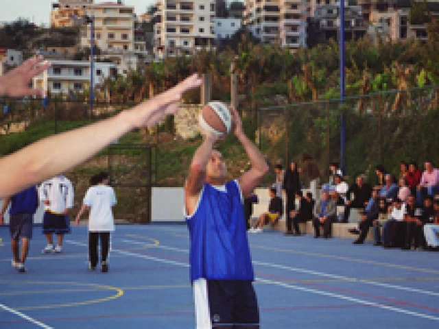Profile of the basketball court American University of Technology, Halat, Lebanon