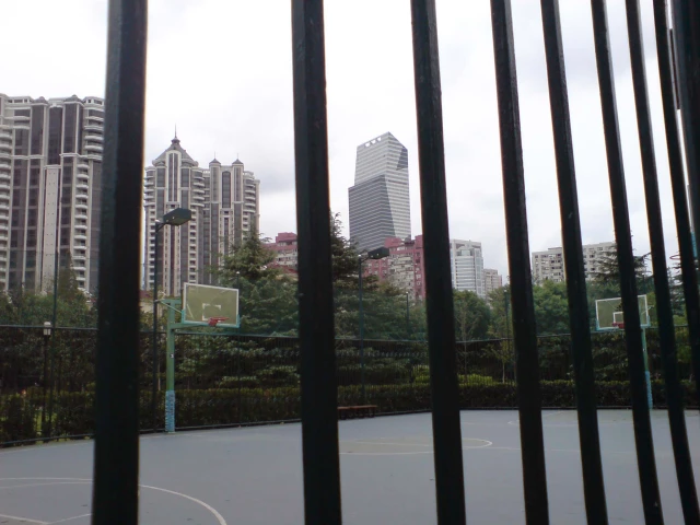 Profile of the basketball court Huashan Community Park, Shanghai, China