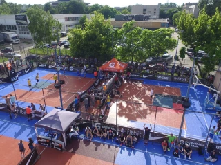 Photo of the basketball court “Poli Arena” in Bucharest, Romania