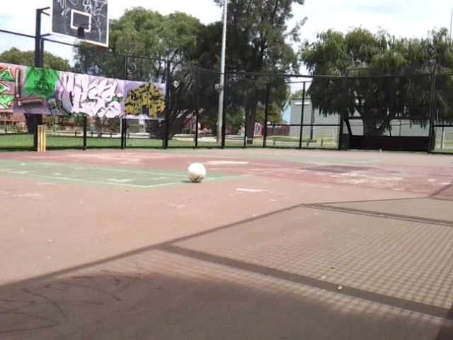 Profile of the basketball court Anniversary Park Cage, Rockingham City, Australia