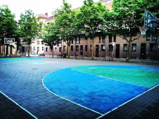 Profile of the basketball court Veemarkt, Antwerp, Belgium