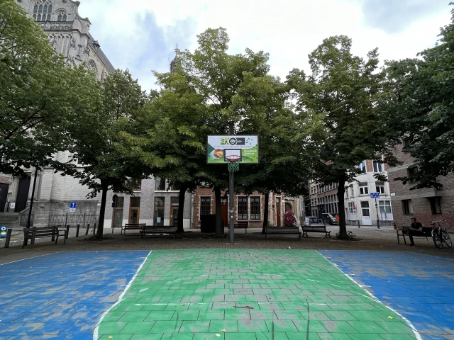 Profile of the basketball court Veemarkt, Antwerp, Belgium