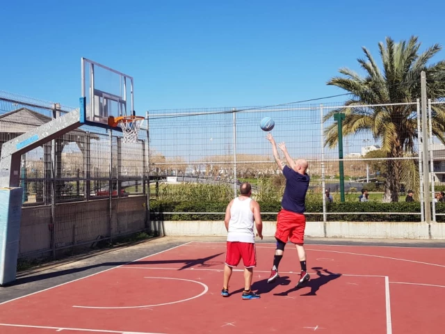 Profile of the basketball court near Marine Education Center, Tel Aviv, Israel