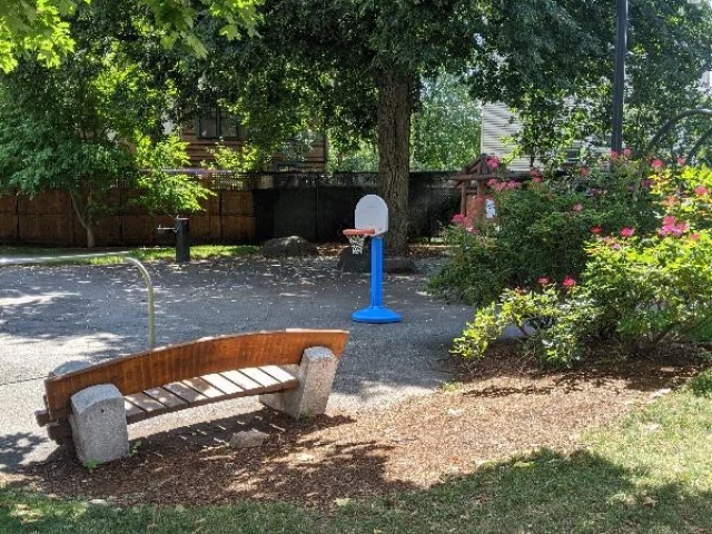 Profile of the basketball court Alberico Park, Cambridge, MA, United States