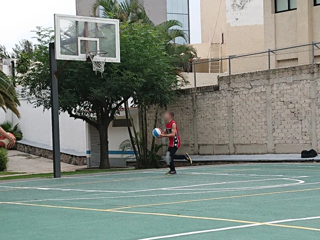 Profile of the basketball court Parque Ruben Dario, Guadalajara, Mexico
