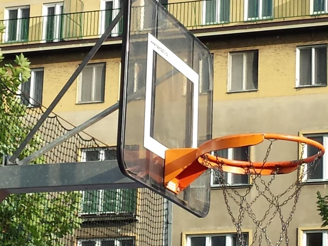 Profile of the basketball court The Court near Vltava River at Lannova, Prague, Czechia