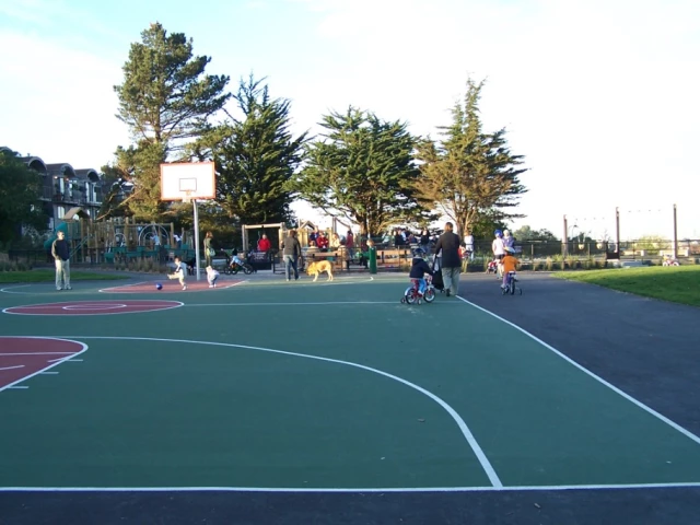 Profile of the basketball court Walter Haas Park, San Francisco, CA, United States