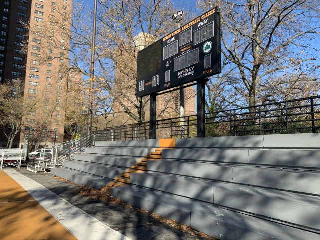 Profile of the basketball court Rucker Park, New York City, NY, United States