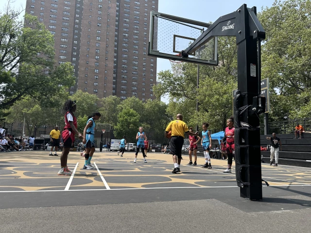 Profile of the basketball court Rucker Park, New York City, NY, United States