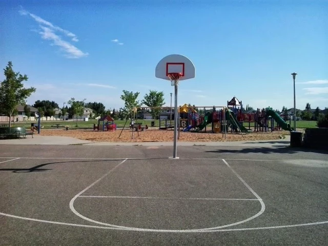 Profile of the basketball court Potter Greens Park, Edmonton, Canada