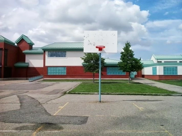 Profile of the basketball court S Bruce Smith School, Edmonton, Canada