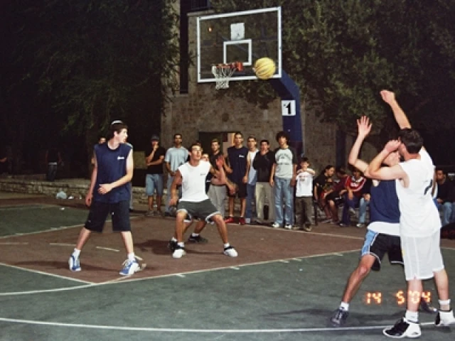 Profile of the basketball court Liberty Bell Garden, Jerusalem, Israel