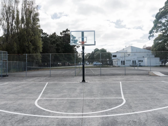 Profile of the basketball court Narrowneck Courts at Woodall Park, Auckland, New Zealand