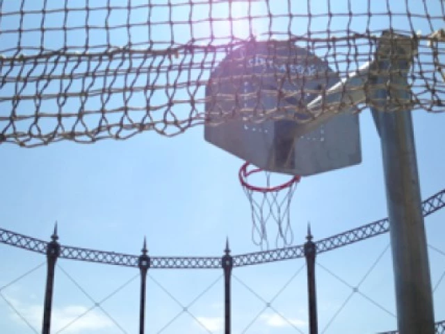 Profile of the basketball court Parc de la Baceloneta, Barcelona, Spain