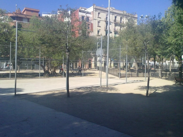 Profile of the basketball court Parc de la Marquesa, Barcelona, Spain