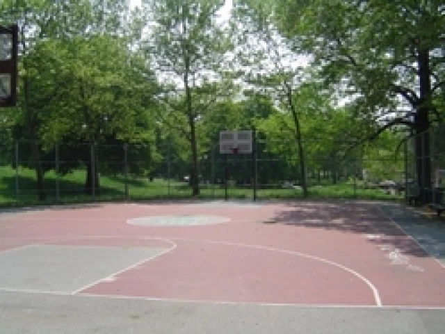 Profile of the basketball court Crotona Park, Bronx, NY, United States